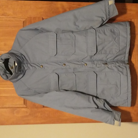 Woolrich woman's size L heavy quilted lined winter parka coat in periwinkle blue - Picture 16 of 16